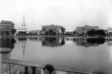Dalhousie Meydanı Vintage Fotoğrafı, Kalküta, Batı Bengal, Asya, Hindistan, 1900 