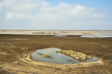 Pool of water, Nargol Beach, Valsad, Gujarat, India, Asia clipart