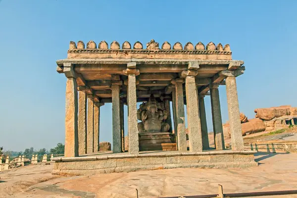 Stock image Monolithic Ganesha statue, Vinayaka Mandapam, Hampi, Karnataka, India, Asia 