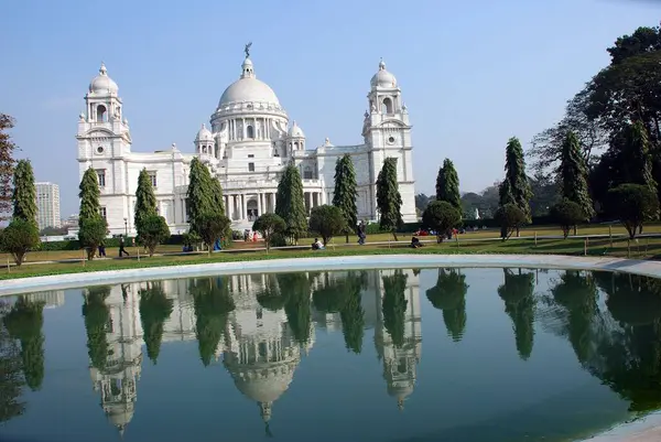 stock image Victoria memorial built between 1906 and 1921; Calcutta ; West Bengal ; India