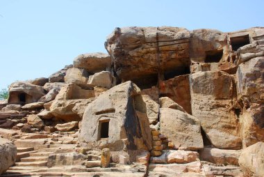 Udayagiri mağaraları Bhubaneswar, Orissa, Hindistan 