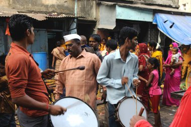Band players in yellama festival, Kamathipura, Bombay Mumbai, Maharashtra, India    clipart