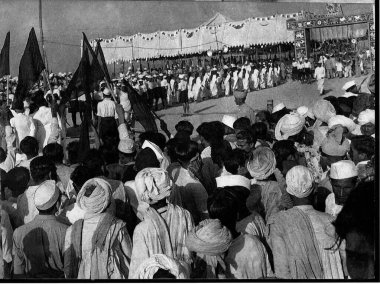 Birinci Başkan Dr. Rajendra Prasad yeni Somnath Tapınağı, Saurashtra, Gujarat, Hindistan, 1950