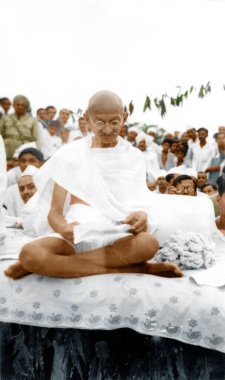 Mahatma Gandhi, 1934 'te Bhavnagar, Gujarat, Hindistan, Asya' da okuyordu.