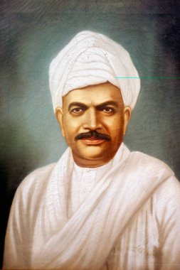 Büyükbaba Mota Devaliya 'nın eski tablosu, Amreli ilçesi, Saurashtra, Gujarat, Hindistan    