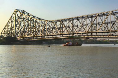 Howrah Köprüsü, Hooghly Nehri, Batı Bengal, Hindistan, Asya