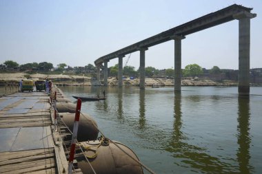 Köprü inşaatı, varanasi, uttar pradesh, Hindistan, Asya 