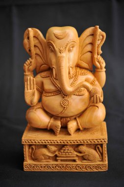 Sandal ağacı ganesha heykeli, jaipur, rajasthan, Asya, Hindistan 