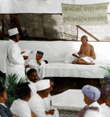 Mahatma Gandi goraksha inek koruma toplantısı, Bombay, Maharashtra, Hindistan, Asya, 1926