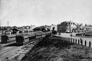 Old vintage photo of Colaba Station Yard mumbai maharashtra India  clipart