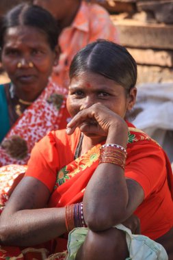 Kabile kadınları, haat pazarı, bastar, chhattisgarh, Hindistan, Asya 