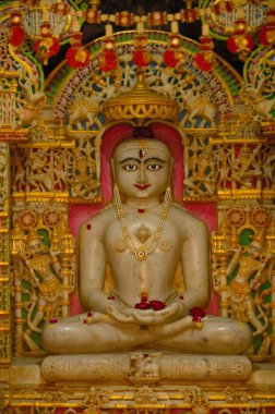 Parshwanath idolü Jain Tapınağı, Jaisalmer, Rajasthan, Hindistan, Asya