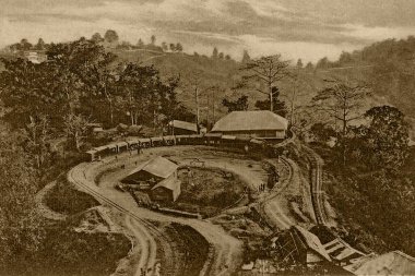 Batasia Loop, Darjeeling, Batı Bengal, Hindistan ve Asya 'nın klasik fotoğrafları. 