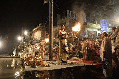 Ganga Aarti, Varanasi, Uttar Pradesh, Hindistan 