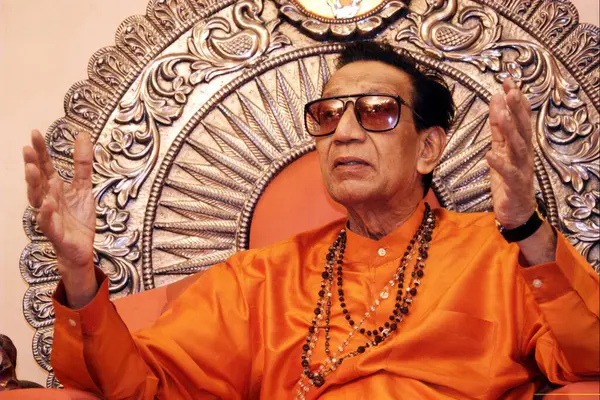 Stock image Shiv Sena supremo Bal Thackeray in press conference at his residence Matoshree in Bandra Bombay Mumbai Maharashtra; India  