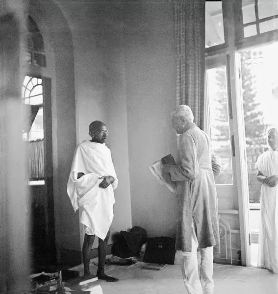 stock image Mahatma Gandhi in luxury interior