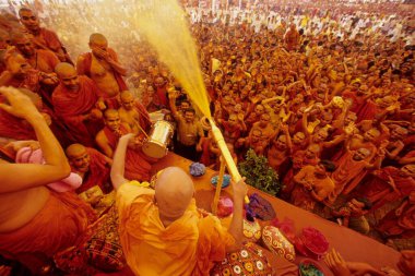 Holi Festival at Swaminarayan, Sawzashtra, Gujarat, India  clipart