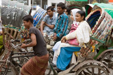 Street scene, Cycle rickshaws, Dhaka, Bangladesh 