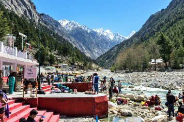 Bhagirathi Nehri banyo ghat, Gangotri, Uttarakhand, Hindistan, Asya