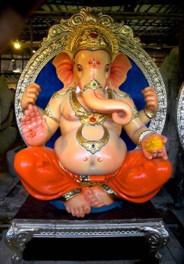 Ganesh ganpati Festivali Fil Lordu Ganesh Festivali alayı, Mumbai Bombay, Maharastra, Hindistan