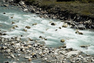 Sangla Vadisi 'ndeki Bapsa Nehri; Himachal Pradesh; Hindistan