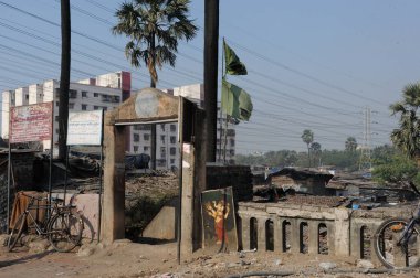 Dharavi Mumbai Hindistan Asya 'nın Gecekondu mahallesinden.