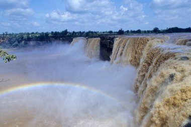 Rainbow on Chitrakoot falls on Indravati river ; Jagdalpur ; Chhattisgarh ; India clipart