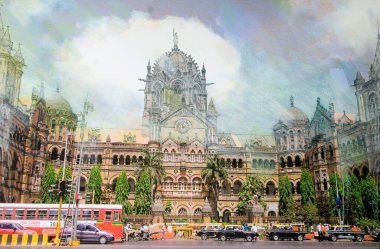 Chhatrapati shivaji Terminus Safdat Shamee, Hindistan 'ın bir karışık medya tablosu. 