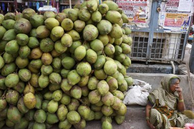 Hindistan cevizleri Varanasi, uttar pradesh, Hindistan, Asya 'da satılır. 