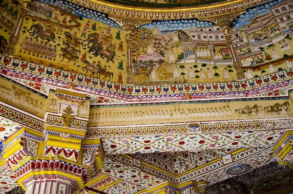 stock image painting in Bhanda Shah Jain temple Bikaner Rajasthan India Asia