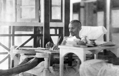 Mahatma Gandhi, Juhu Sahili, Mumbai, Maharashtra, Hindistan, Mart 1924