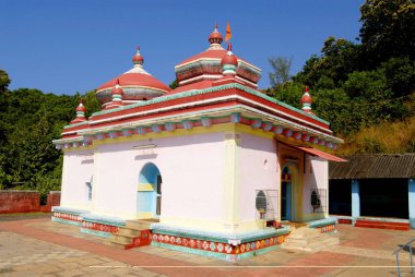 Shri Dasabhuj Lakshmi Ganesh temple at Hedvi ; Konkan region ; Taluka Guhagar ; District Ratnagiri ; Maharashtra ; India Colorful painting clipart
