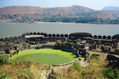 Murud Janjira Kalesi ve duvarı, Maharashtra, Hindistan 