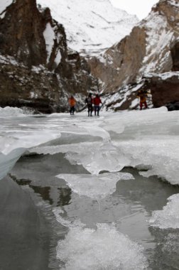 Frozen river, chadar trek, ladakh, jammu & kashmir, india, asia clipart