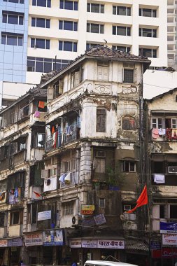 Eski Abhyankar binası chawl; N. Bharucha yolu; Grant yolu; Bombay şimdi Mumbai; Maharashtra; Hindistan