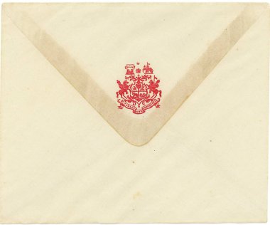 Yirminci yüzyılın başlarında Arma Armalı Kraliyet Zarfı, Kutch, Gujarat, Hindistan 