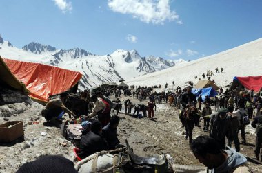 Pilgrim, mahagunas pass, amarnath yatra, Jammu Kashmir, Hindistan, Asya 