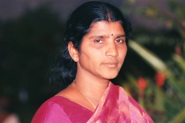 N.T. Rama Raos 'un karısı, yakın plan portresi.