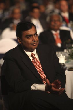 Mukesh Ambani ; Chairman and Managing Director of Reliance Industries Limited RIL at CNBC-TV18 Indian Business Leader Award ; Bombay Mumbai ; Maharashtra ; India  clipart