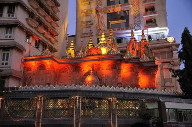 Illumination swaminarayan Temple on Diwali Festival at dadar Mumbai India clipart