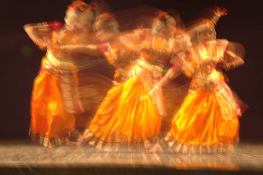 Bharatnatyam, Indian Classical Dance, multiple and long exposure with movement  clipart