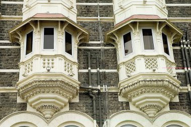 Balconies of the old Taj Hotel at Gateway of India ; Chatrapati Shivaji Udyan ; Apollo Bunder ; Bombay Mumbai ; Maharashtra ; India ; Asia clipart