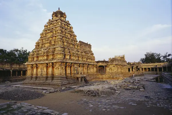 stock image 12th Century Chola temple Airavateswra temple in Darasuram, Tamil Nadu, India 