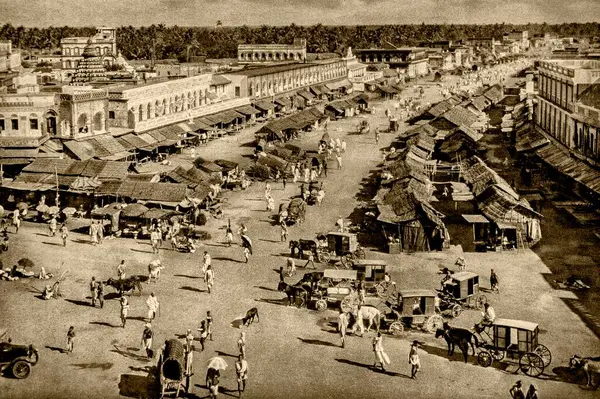 stock image Vintage photos of main road, puri, orissa, india, asia, 1900s 