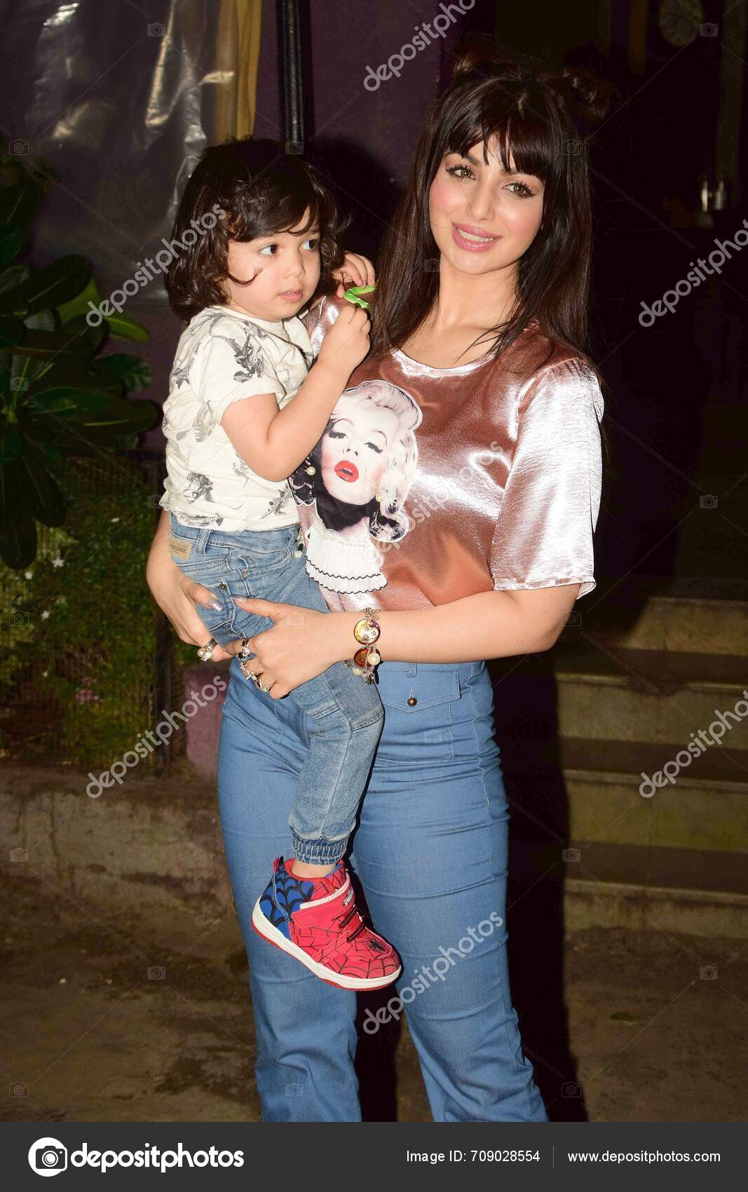 Ayesha Takia Azmi Indian Actress Model Mikail Azmi Son Mumbai — Stock ...