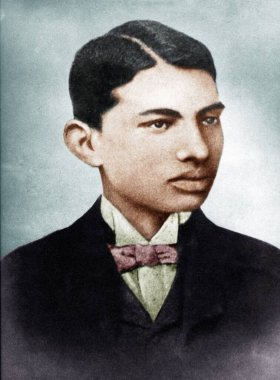 Mahatma Gandhi as a law student in London, England, 1891 clipart