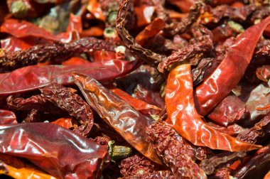 Red chillies for drying at Varun farm, Usarli village, taluka Panvel, Maharashtra, India  clipart