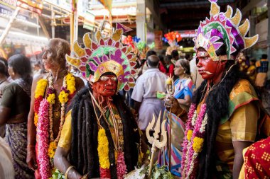 People dress as Hindu God, Thoothukudi, Tamil Nadu, India, Asia  clipart