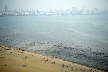 Mumbai maharashtra Hindistan 'daki Girgaon Chowpatty' nin hava manzarası.