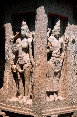 Ardhanarishvara kombinasyonu siva ve parvath, Tamil Nadu, Hindistan 